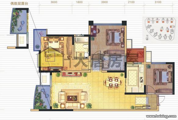 急售千禧河畔88变129户型只要60万